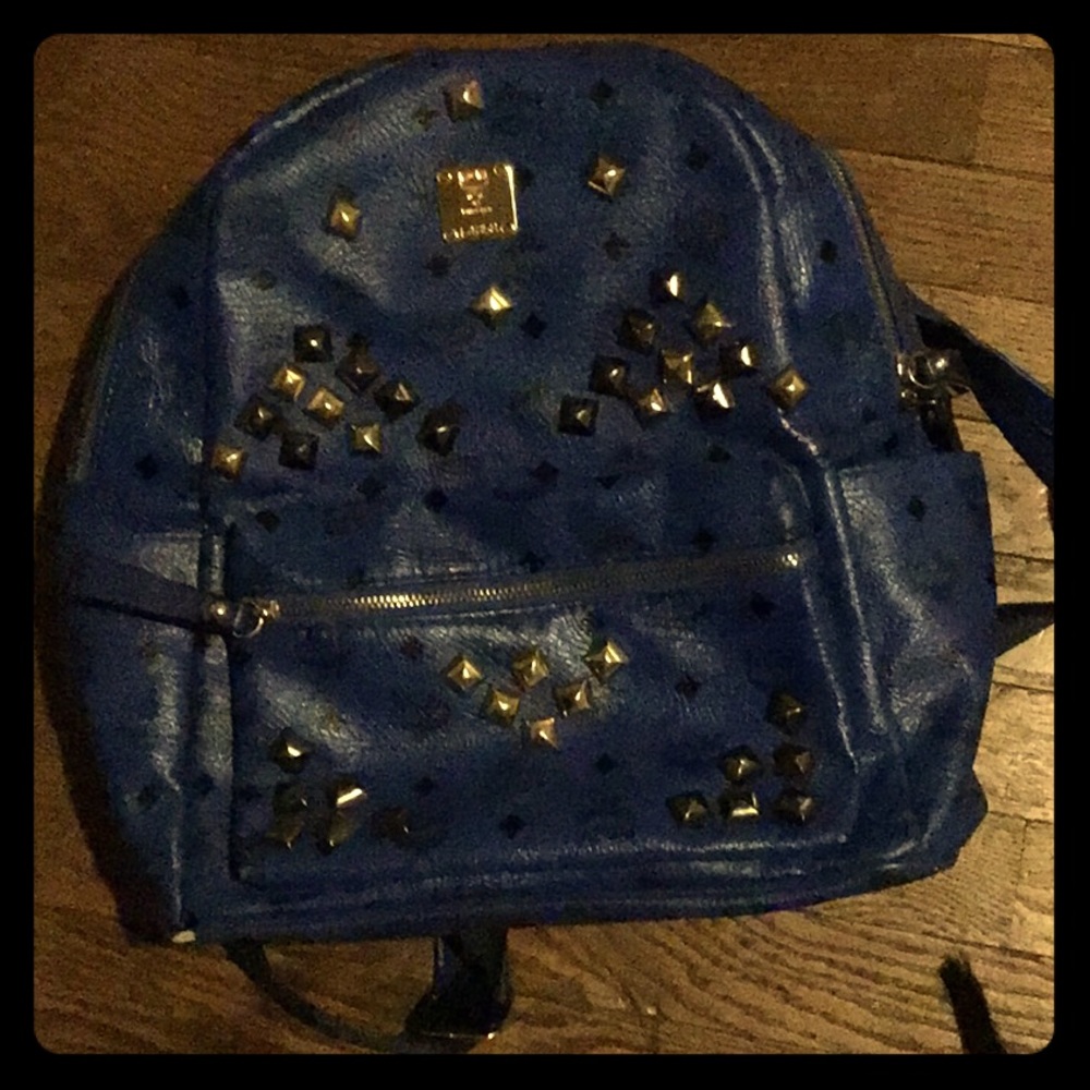 Royal blue mcm bookbag